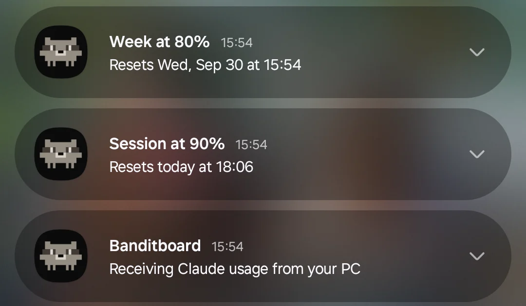 Notificações de limite